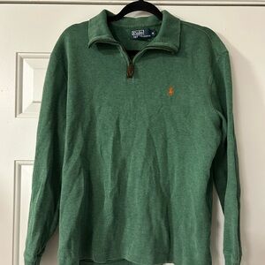 Polo by Ralph Lauren Men's Forest Green Quarter-Zip Sweatshirt